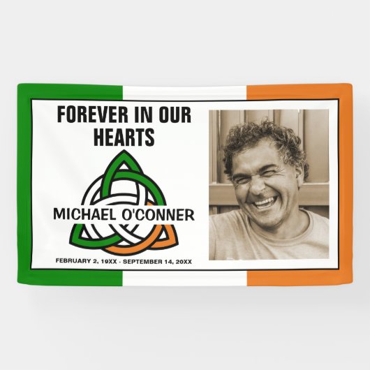 Irish Celtic Knot Foto Memorial Banner (Horizontal)