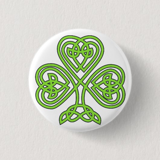Irish Celtic Knot Heart Button (Vorderseite)