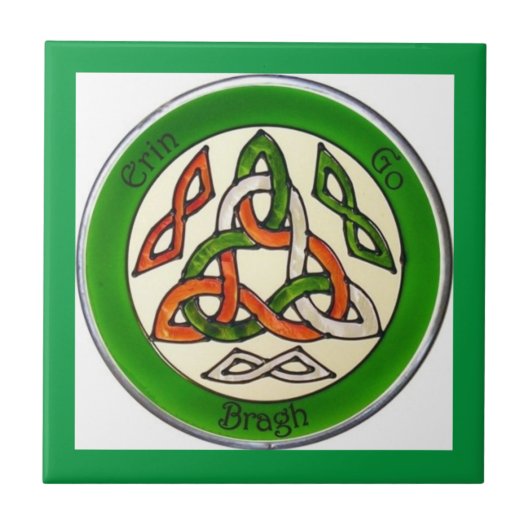 Irish Celtic Knot Triangle Design Keramik Tile Fliese (Vorderseite)