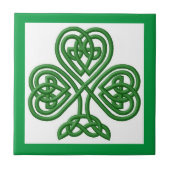 Irish Celtic Knoten Design Kleeblatt Keramik Tile Fliese (Vorderseite)