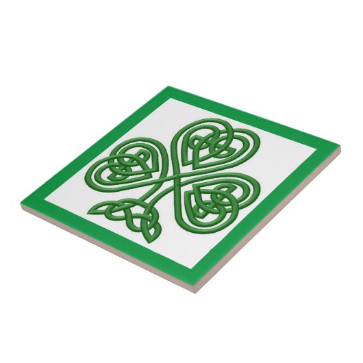 Irish Celtic Knoten Design Kleeblatt Keramik Tile Fliese (Seite)