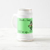 Irish Celtic Leprechaun Drinking Stein Bierglas (Vorderseite Links)