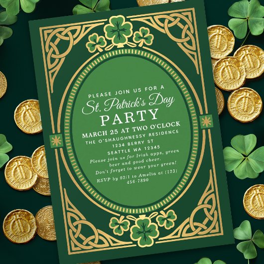 Irish Celtic St. Patrick's Day Party Einladung