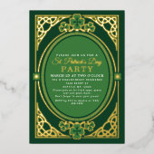 Irish Celtic St. Patrick's Day Party Folieneinladung (Vorderseite)