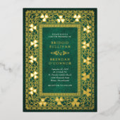 Irish Celtic St Patricks Wedding Folieneinladung (Vorderseite)