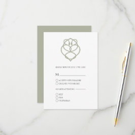 Irish Celtic Swan Liebe Knot Wedding RSVP Card Karte