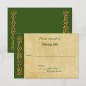 Irish Celtic Themed Wedding RSVP Karte (Vorne/Hinten)