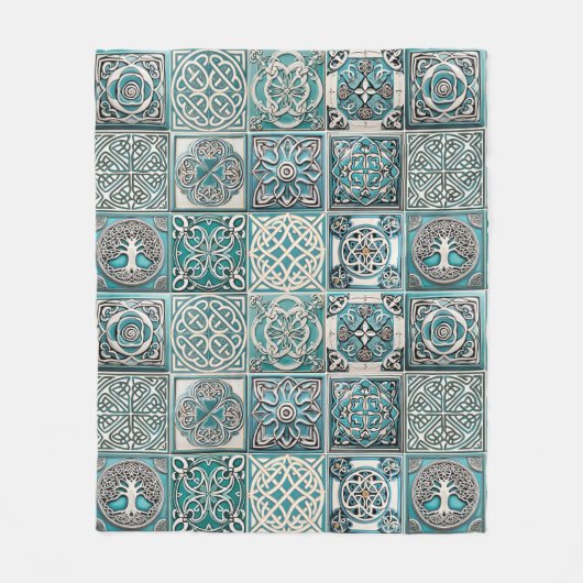 Irish Celtic Tiles Fleecedecke (Vorderseite)