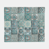 Irish Celtic Tiles Fleecedecke (Vorderseite (Horizontal))