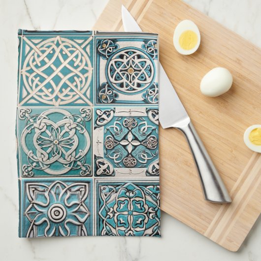 Irish Celtic Tiles Geschirrtuch (Viertel Falte)