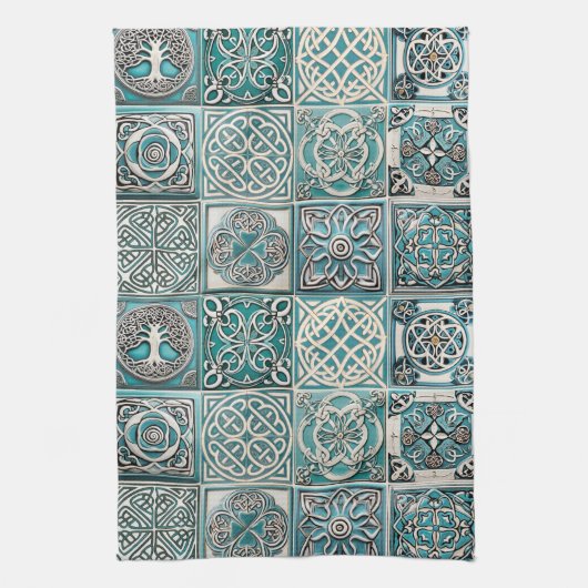 Irish Celtic Tiles Geschirrtuch (Vertikal)