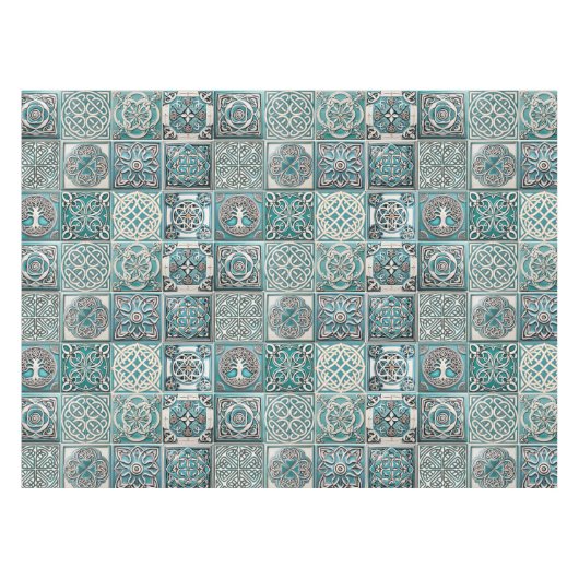 Irish Celtic Tiles Tischdecke (Vorderseite (Horizontal))