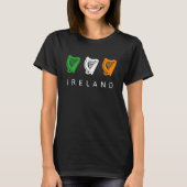 Irish Celtic Triple Harp Medieval Emblem of Irelan T-Shirt (Vorderseite)
