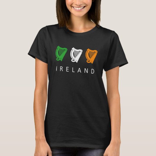 Irish Celtic Triple Harp Medieval Emblem of Irelan T-Shirt (Vorderseite)
