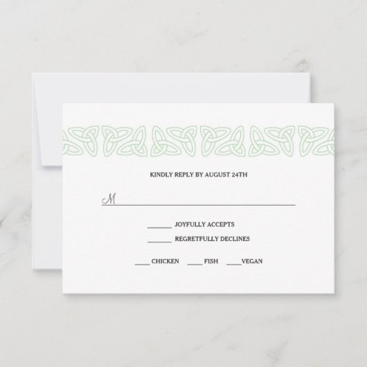 Irish Celtic UAWG Antwortkarte 3991 RSVP Karte (Vorderseite)