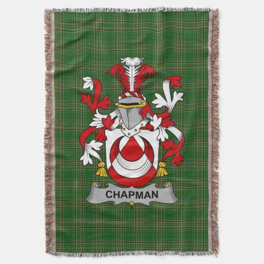 Irish Chapman Coat of Arms Familienwappen Irland Decke (Vorderseite Vertikal)