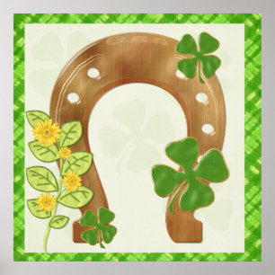 Irish Charm Whimsical Folk Art Print Poster