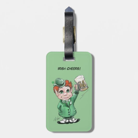 Irish Cheers! Gepäckanhänger (Rückseite vertikal)