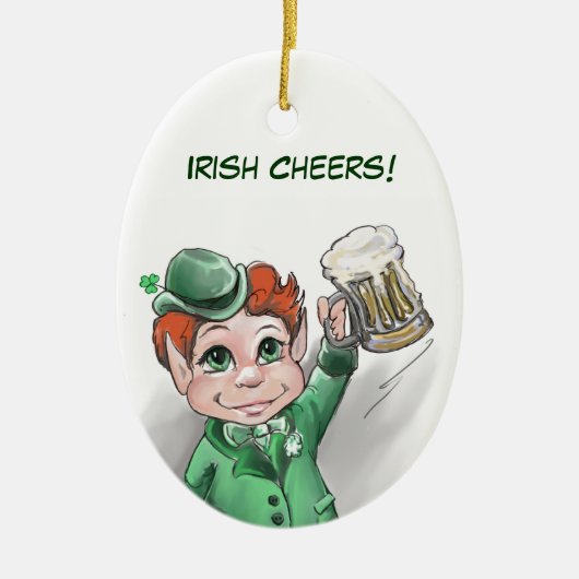 Irish Cheers! Portrait Oval Ornament (Vorne)