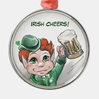 Irish Cheers! Portrait Premium Runde Ornamente
