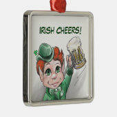 Irish Cheers! Portrait Premium Square Ornament (Rechts)