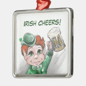 Irish Cheers! Portrait Premium Square Ornament (Links)