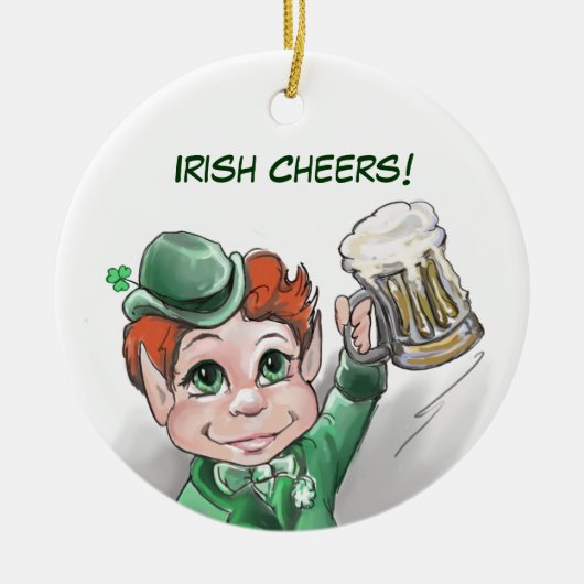 Irish Cheers! Portrait Round Ornament (Vorne)