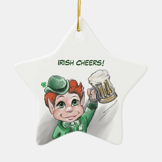 Irish Cheers! Portrait Star Ornament (Vorne)