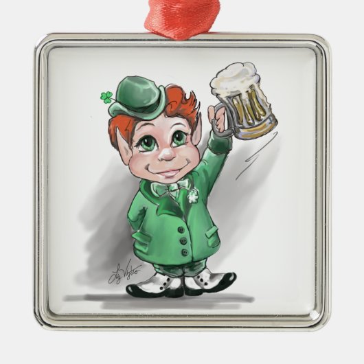 Irish Cheers Premium Square Ornament (Vorne)