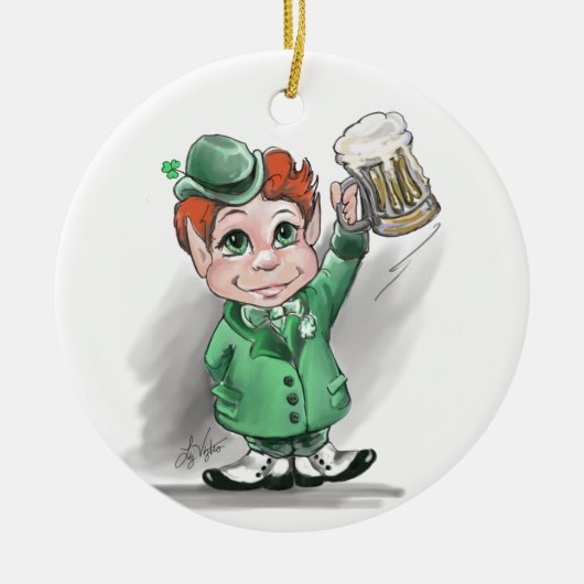 Irish Cheers! Round Ornamnet Keramik Ornament (Vorne)
