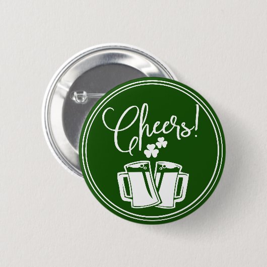 Irish Cheers St. Patricks Day Beer Celebration Button (Vorne & Hinten)