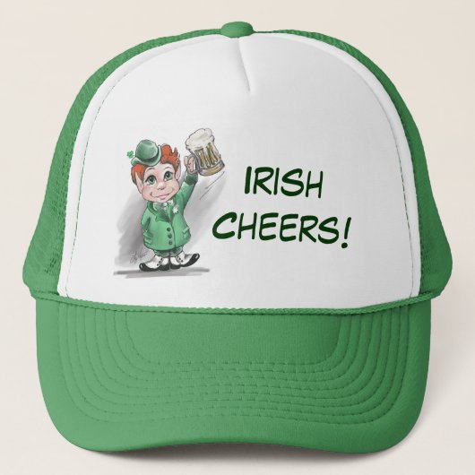 Irish Cheers! St Patrick's Day Hat Truckerkappe (Vorderseite)