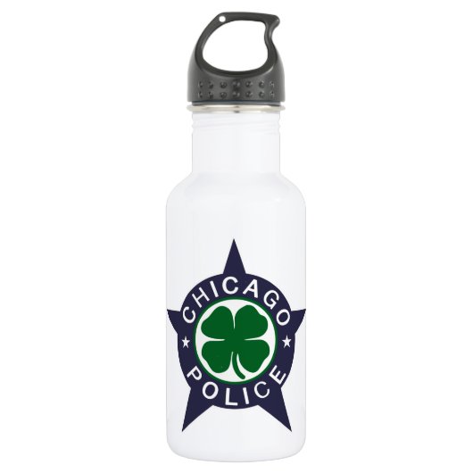 Irish Chicago Police Badge Water Drink Bottle Edelstahlflasche (Vorderseite)