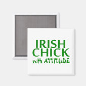 Irish Chick mit Haltung Magnet (Vorderseite/Rückseite)