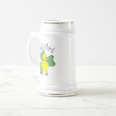 Irish Chick Text Kleeblatt Bierglas (Vorderseite Links)