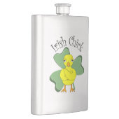 Irish Chick Text Kleeblatt Flachmann (Rechts)
