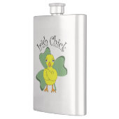 Irish Chick Text Kleeblatt Flachmann (Links)