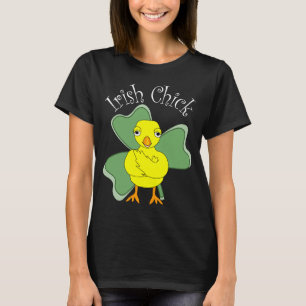 Irish Chick Text Kleeblatt T-Shirt