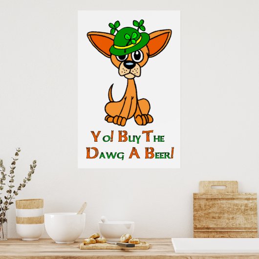 Irish Chihuahua Poster (Küche)