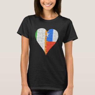 Irish chillean Flag Herz T-Shirt
