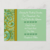 Irish Christlich Wedding Einladung Blue Green (Rückseite)