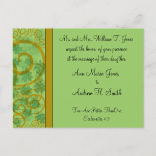 Irish Christlich Wedding Einladung Blue Green