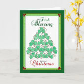 Irish Christmas Blessing - Shamrock Christmas Tree Karte (Gelbe Blume)