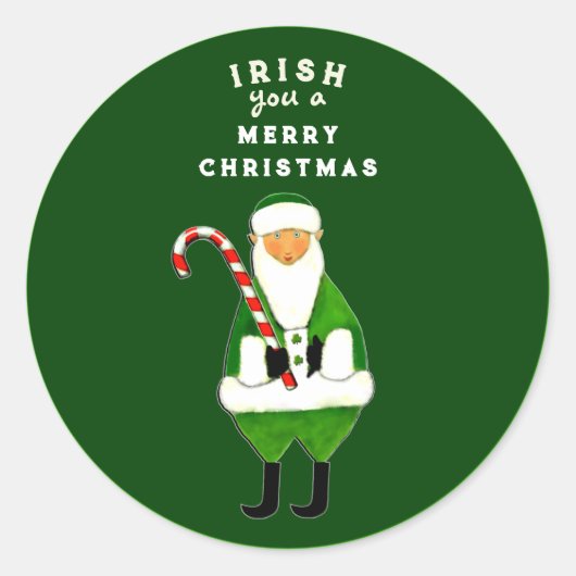 Irish Christmas Classic Round Sticker (Vorderseite)