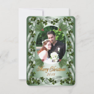 Irish Christmas Foto Card Kleeblatts Dankeskarte