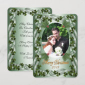 Irish Christmas Foto Card Kleeblatts Dankeskarte (Vorne/Hinten)