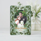 Irish Christmas Foto Card Kleeblatts Dankeskarte (Stehend Vorderseite)