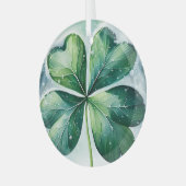 Irish Christmas Kleeblatt Ornament Aus Glas (Vorderseite links)