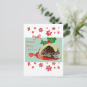 Irish Christmas Pudding Feiertagspostkarte (Stehend Vorderseite)