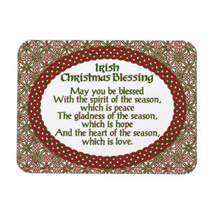Irish Christmas Segen, Red Green Celtic Holiday Magnet